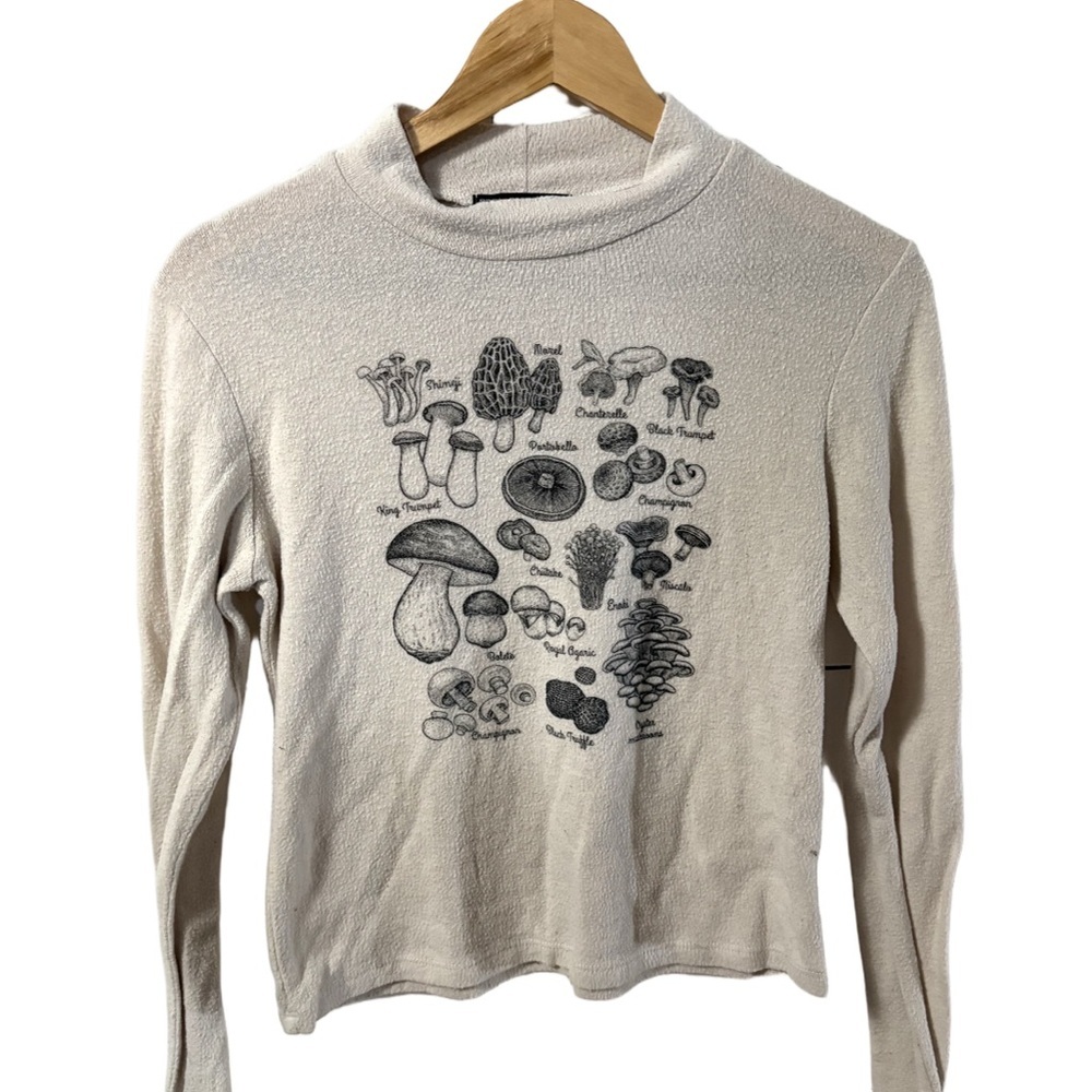 Mushroom Print Long Sleeve Top